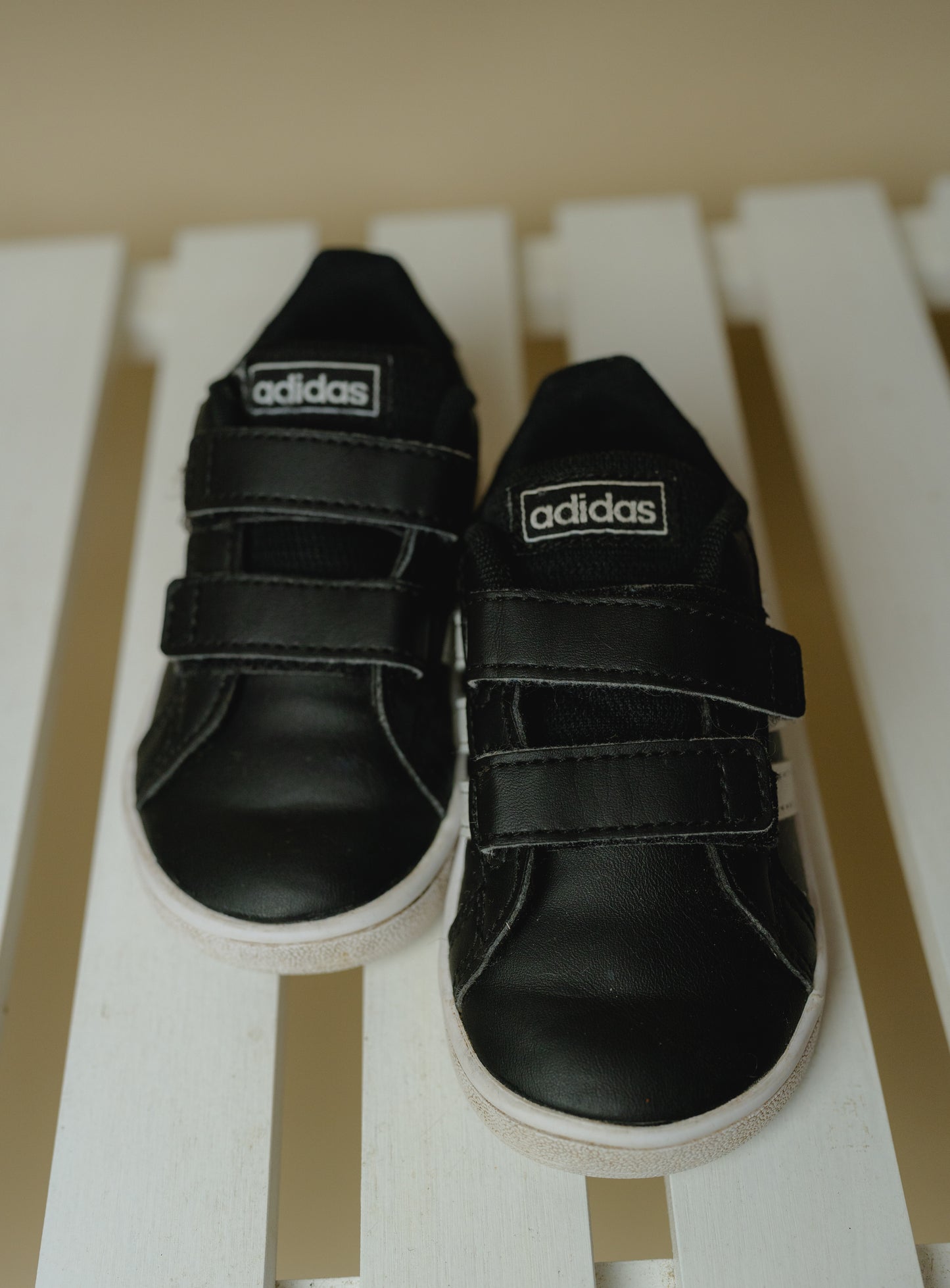 Adidas Black Velcro Trainers, Size 5K