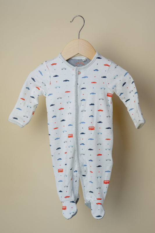 Jasper Conran Junior Car Print Bodysuit, 0-3 Months