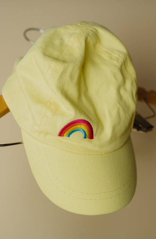 Nutmeg Yellow Rainbow Baseball Hat, 7-10 Years