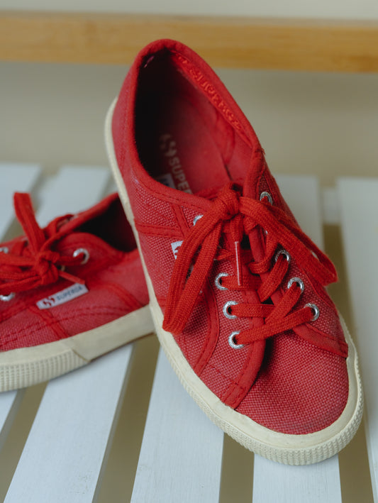 Superga Red Trainers, Size 13K