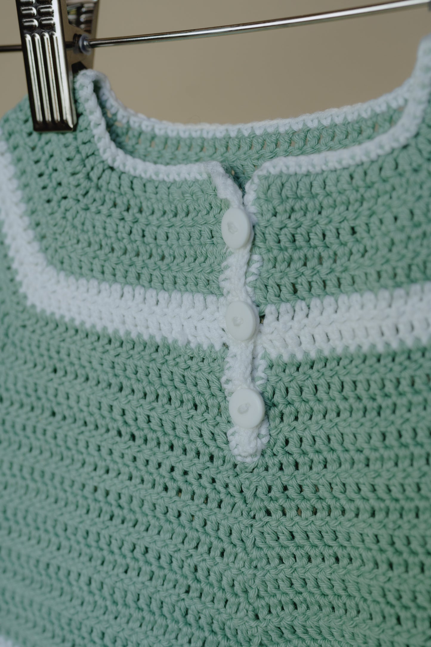 Hand Knitted Green Top, 3-6 Months