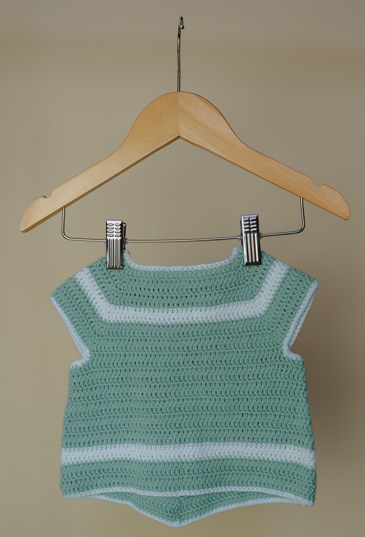 Hand Knitted Green Top, 3-6 Months