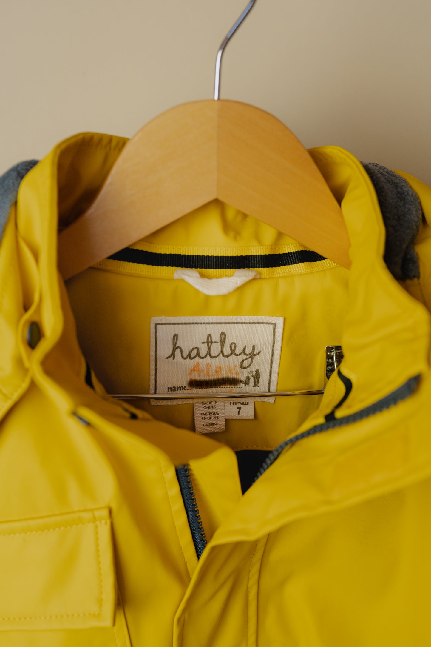 Hatley Yellow Raincoat, Size 7