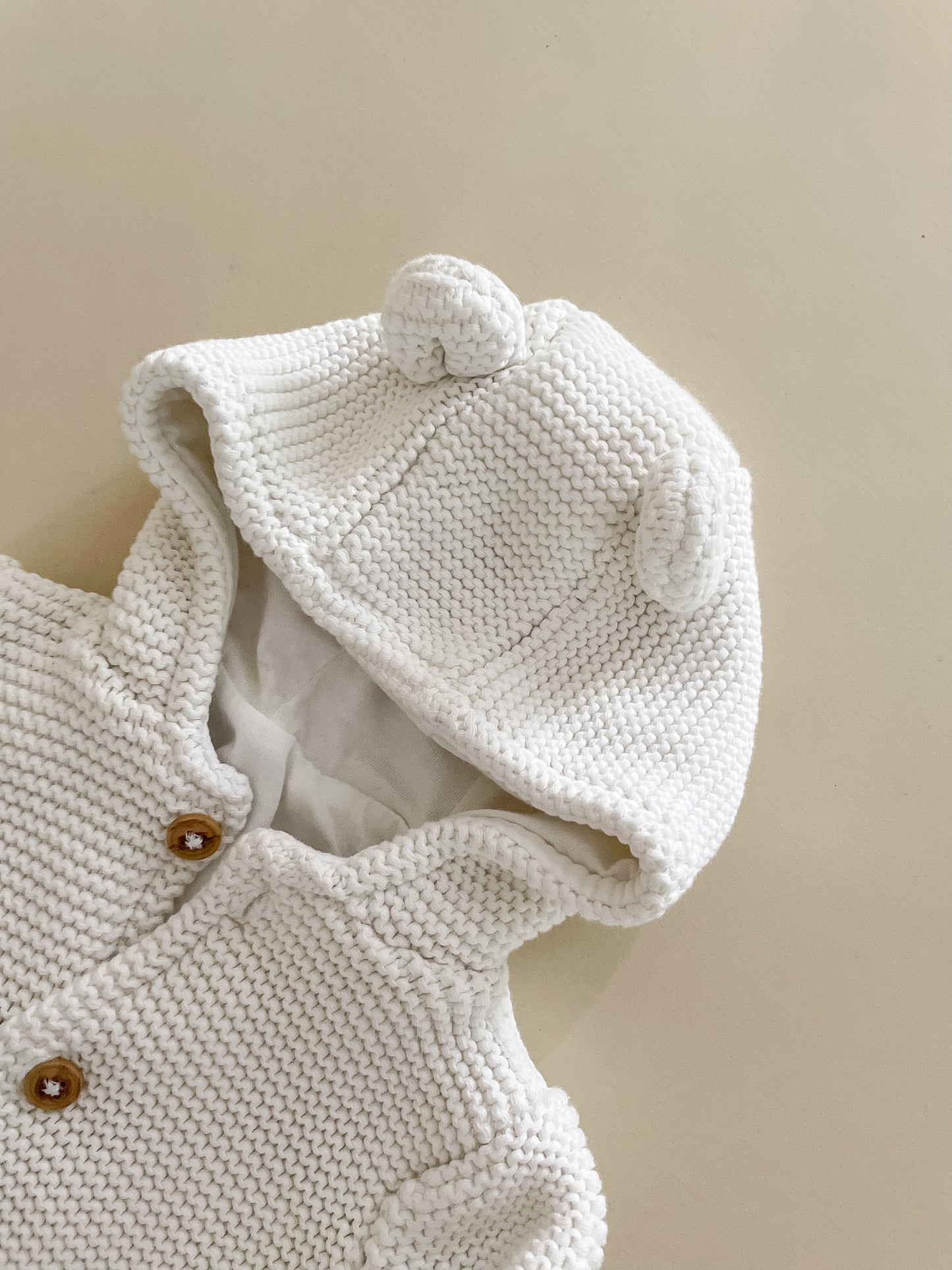 M&S Ivory Chunky Knitted Cardigan, 3-6 Months