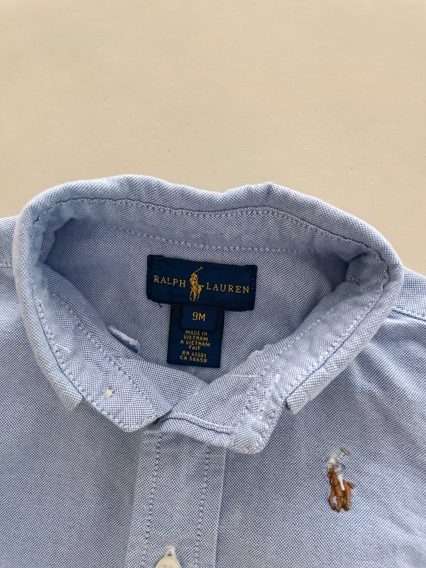 Ralph Lauren Blue Shirt, 9 Months