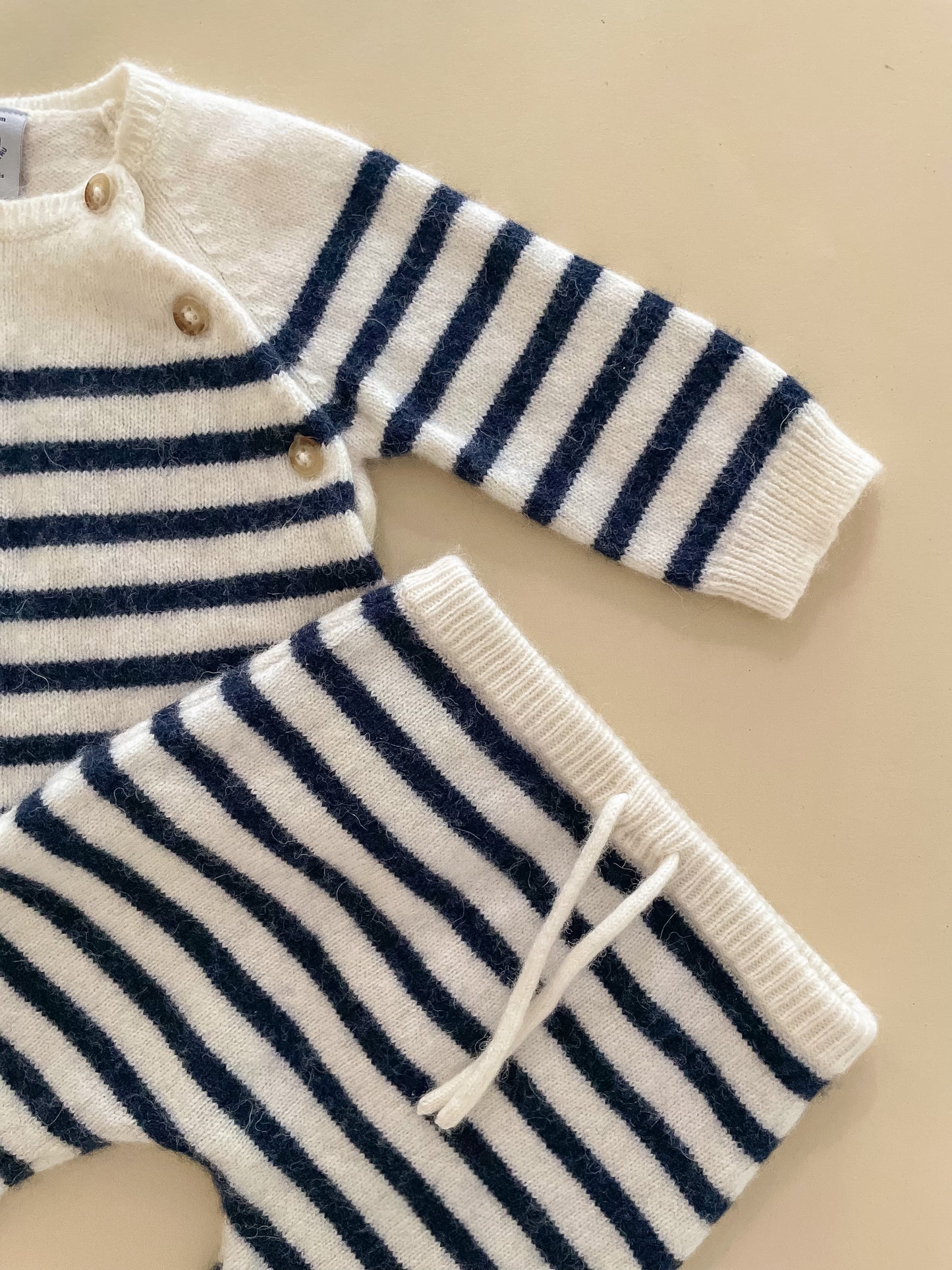 Petit Bateau Wool Sailor Stripe Set, 6 Months