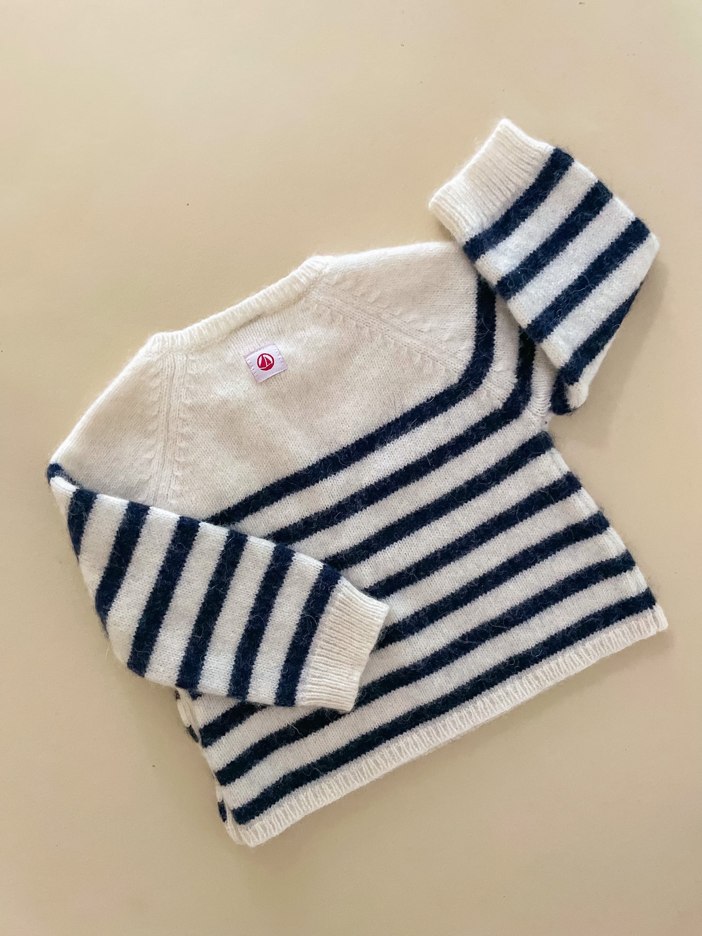 Petit Bateau Wool Sailor Stripe Set, 6 Months