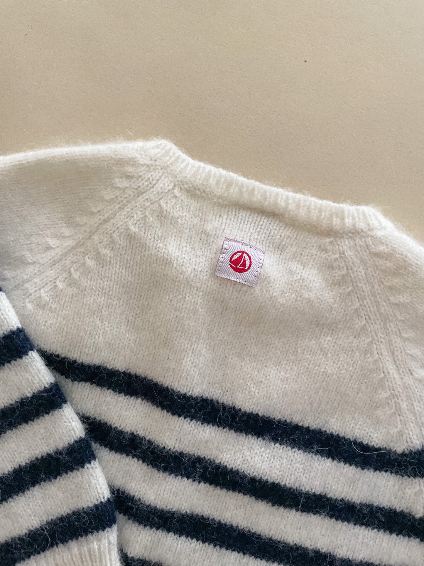 Petit Bateau Wool Sailor Stripe Set, 6 Months