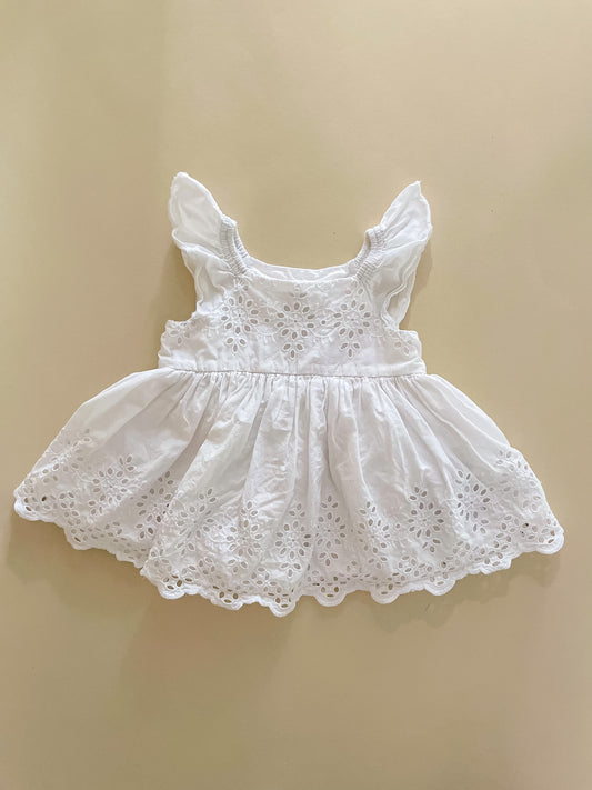 Baby Gap White Broderie Dress, 0-3 Months