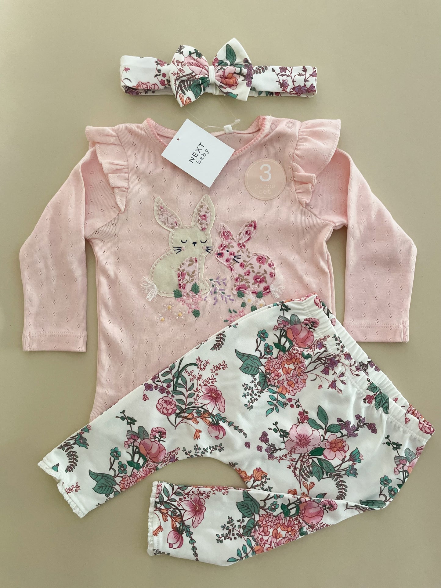 Next 3 Piece Pink Set, 3-6 Months