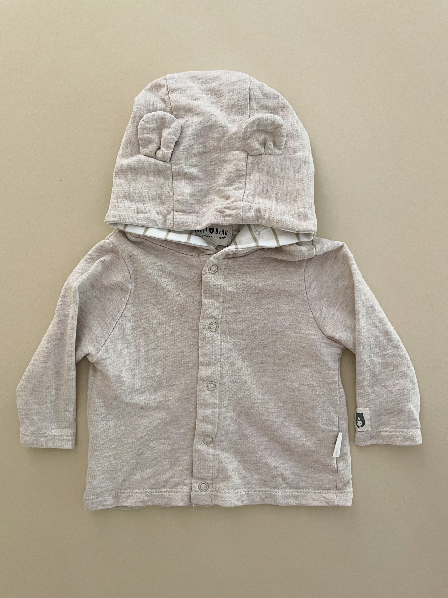 Rabbit + Bear Oatmeal Jumper, 0-3 Months