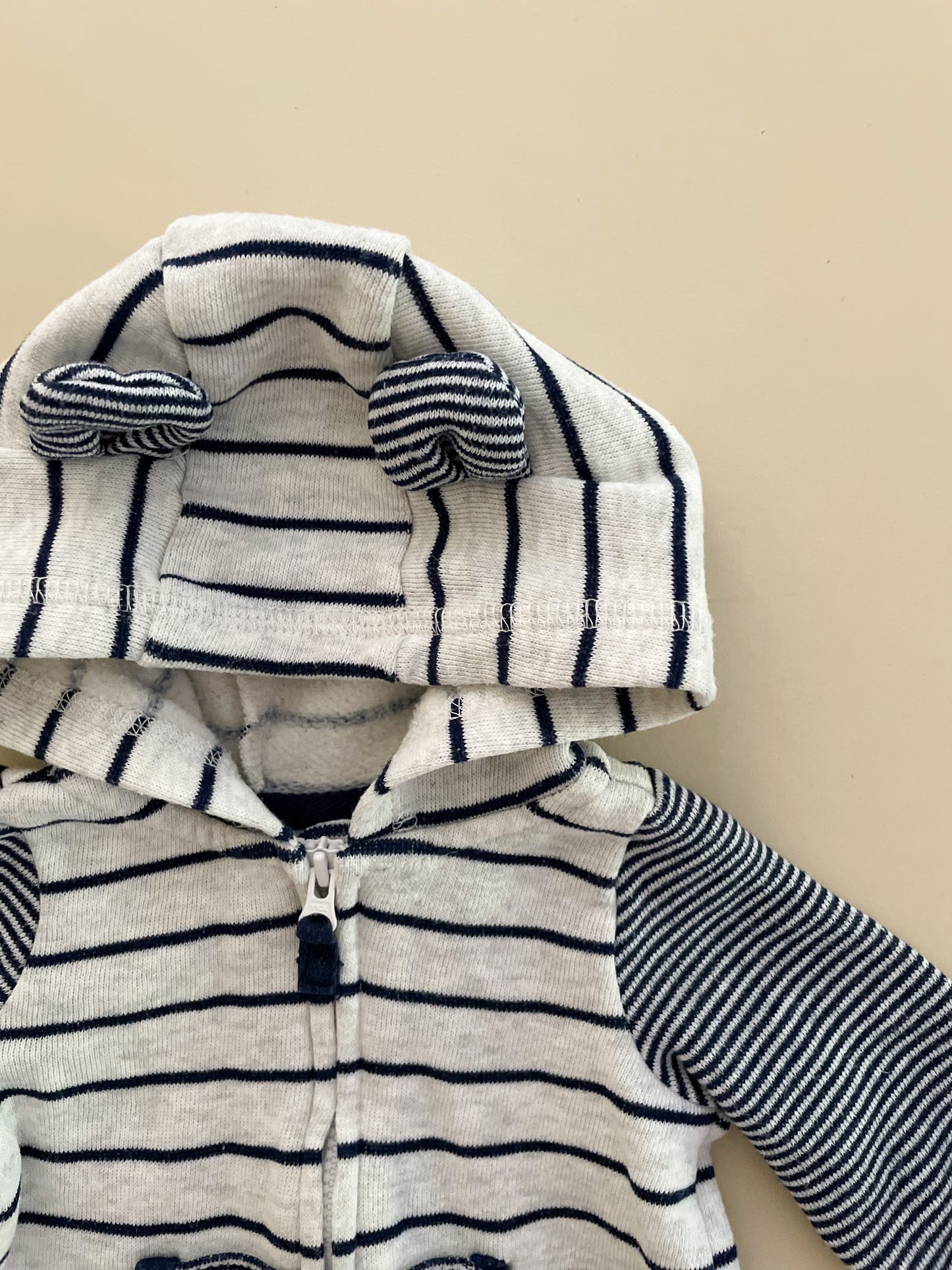 Carter's Striped Onesie with Hood, 3 Months