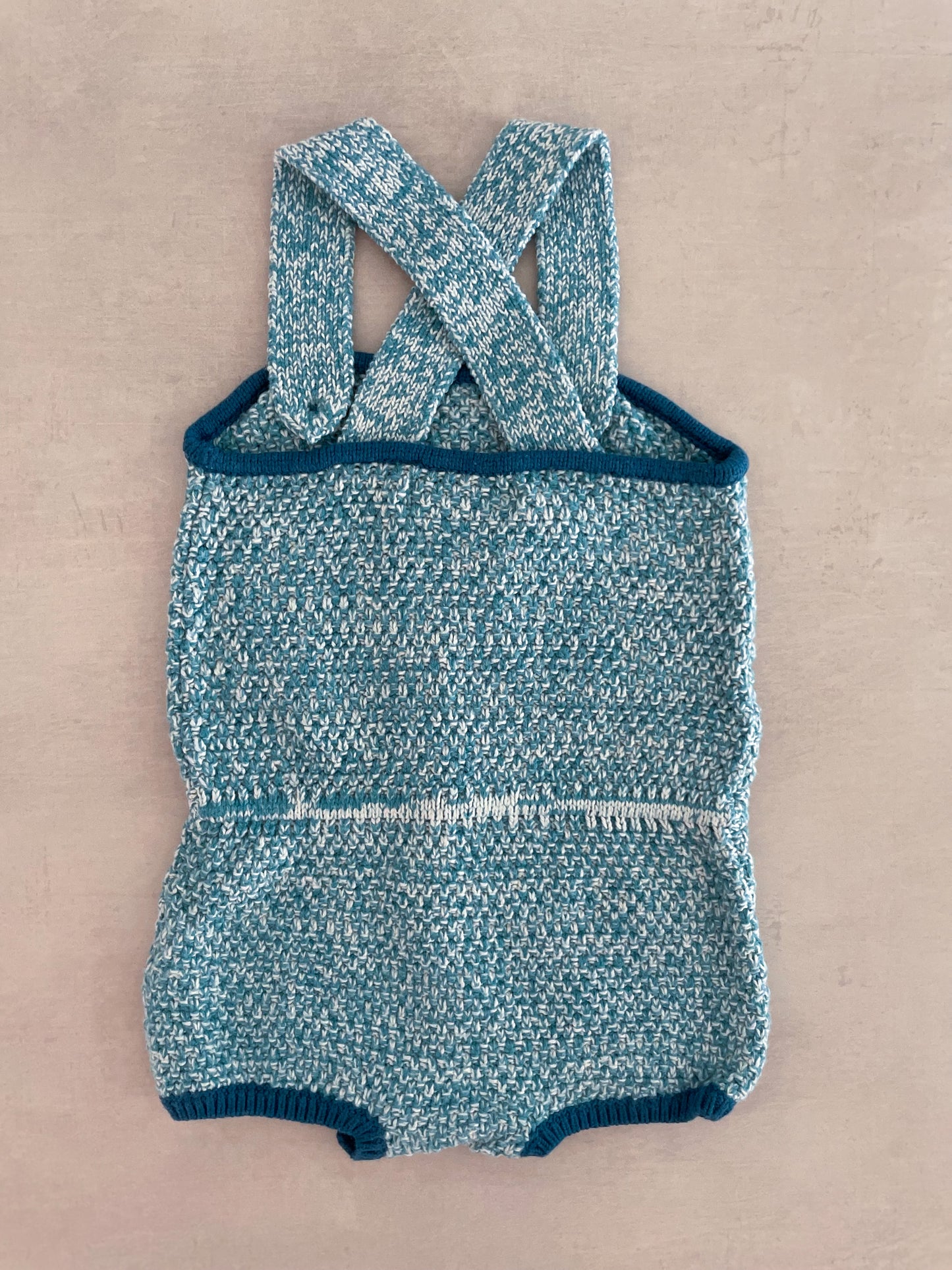 Baby Boden Blue Knitted Romper, 3-6 Months