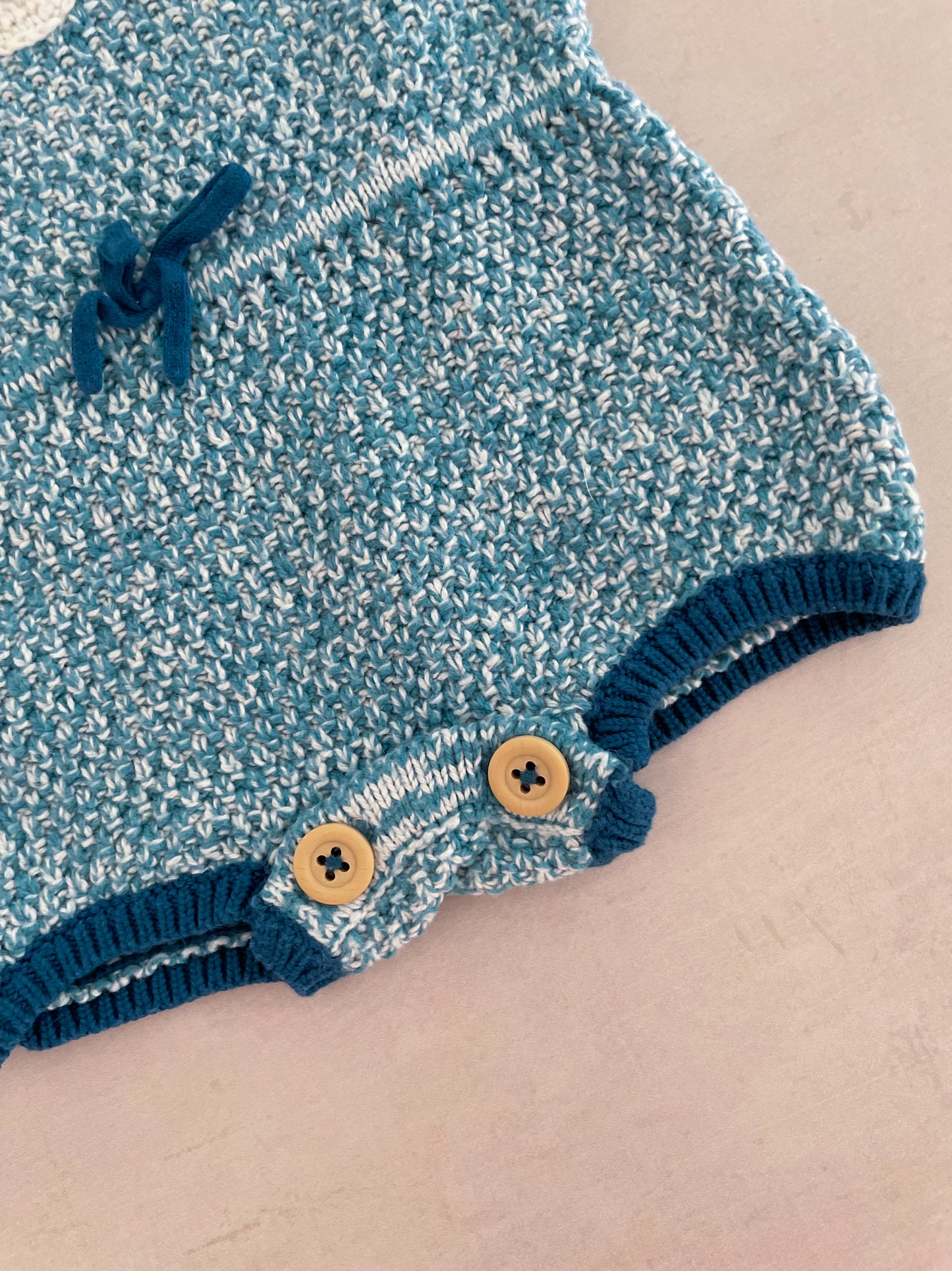 Baby Boden Blue Knitted Romper, 3-6 Months