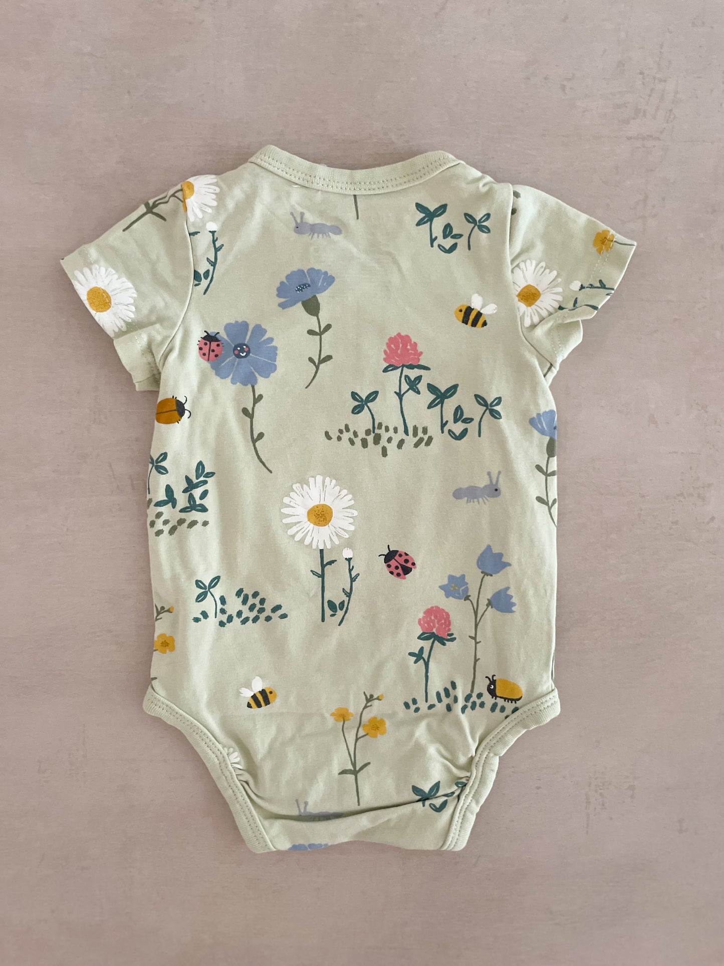 Lindex Flower Wrap Over Bodysuit, 1-2 Months