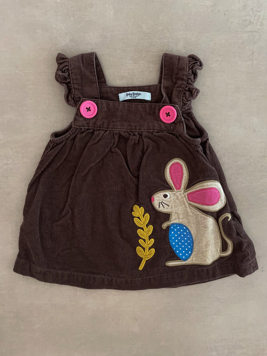 Baby Boden Brown Pinafore, 0-3 Months