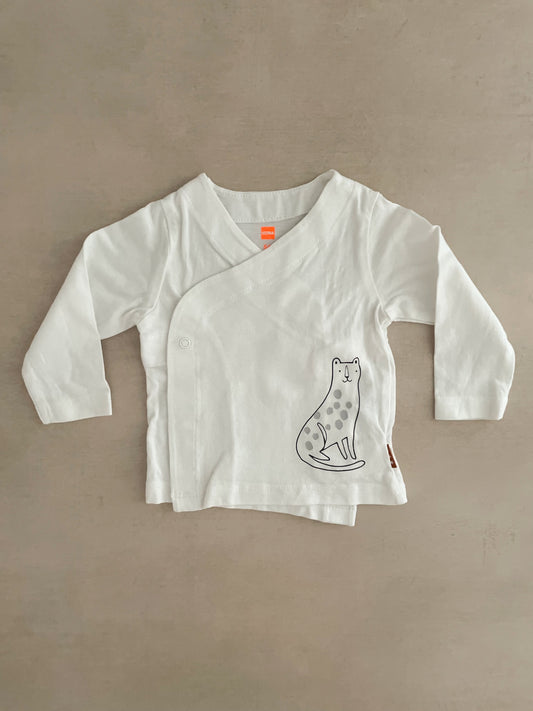 HEMA White Wrap Over Cardigan, 1-2 Months