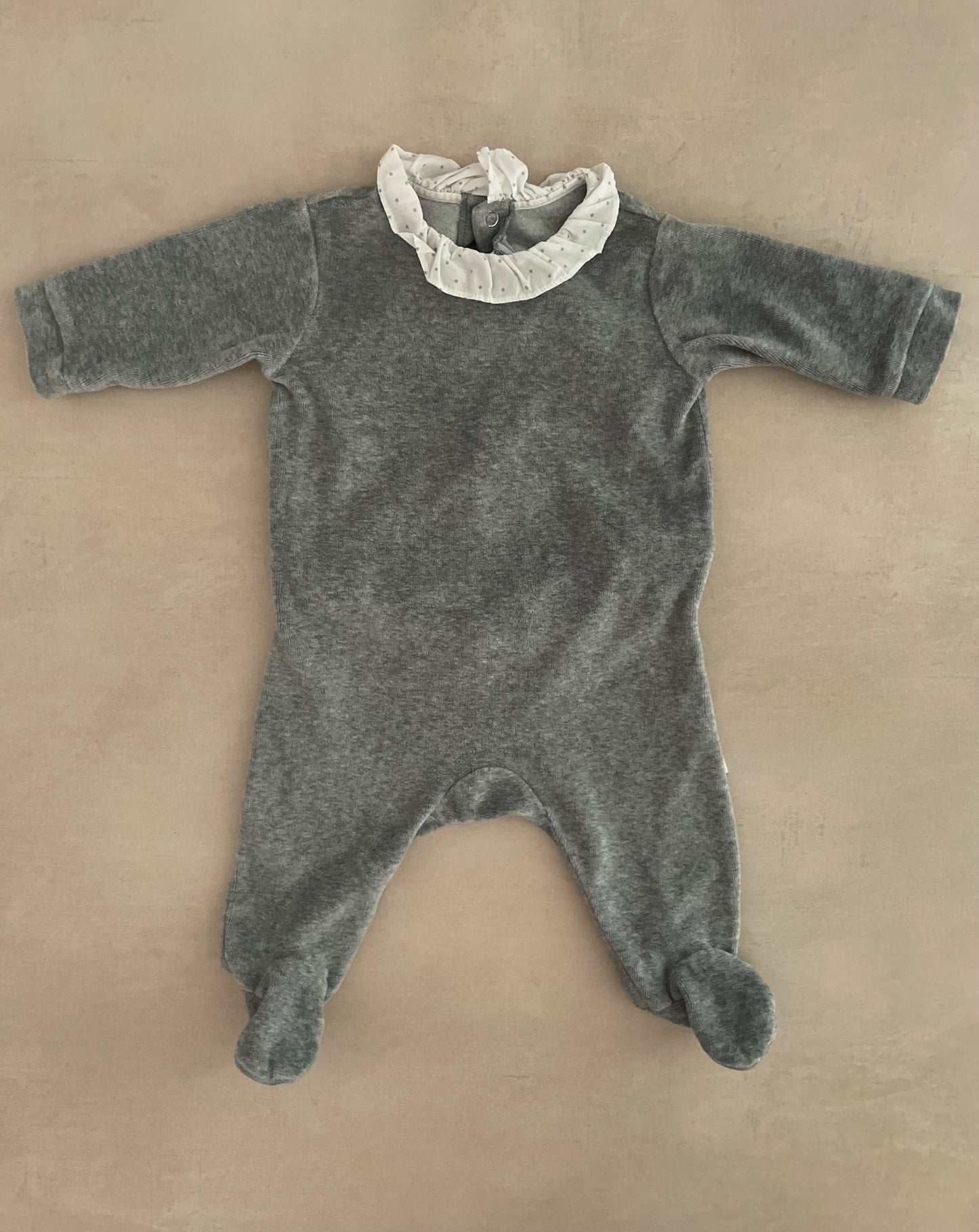 Jacadi Paris Grey Fleece Sleepsuit, 3 Months