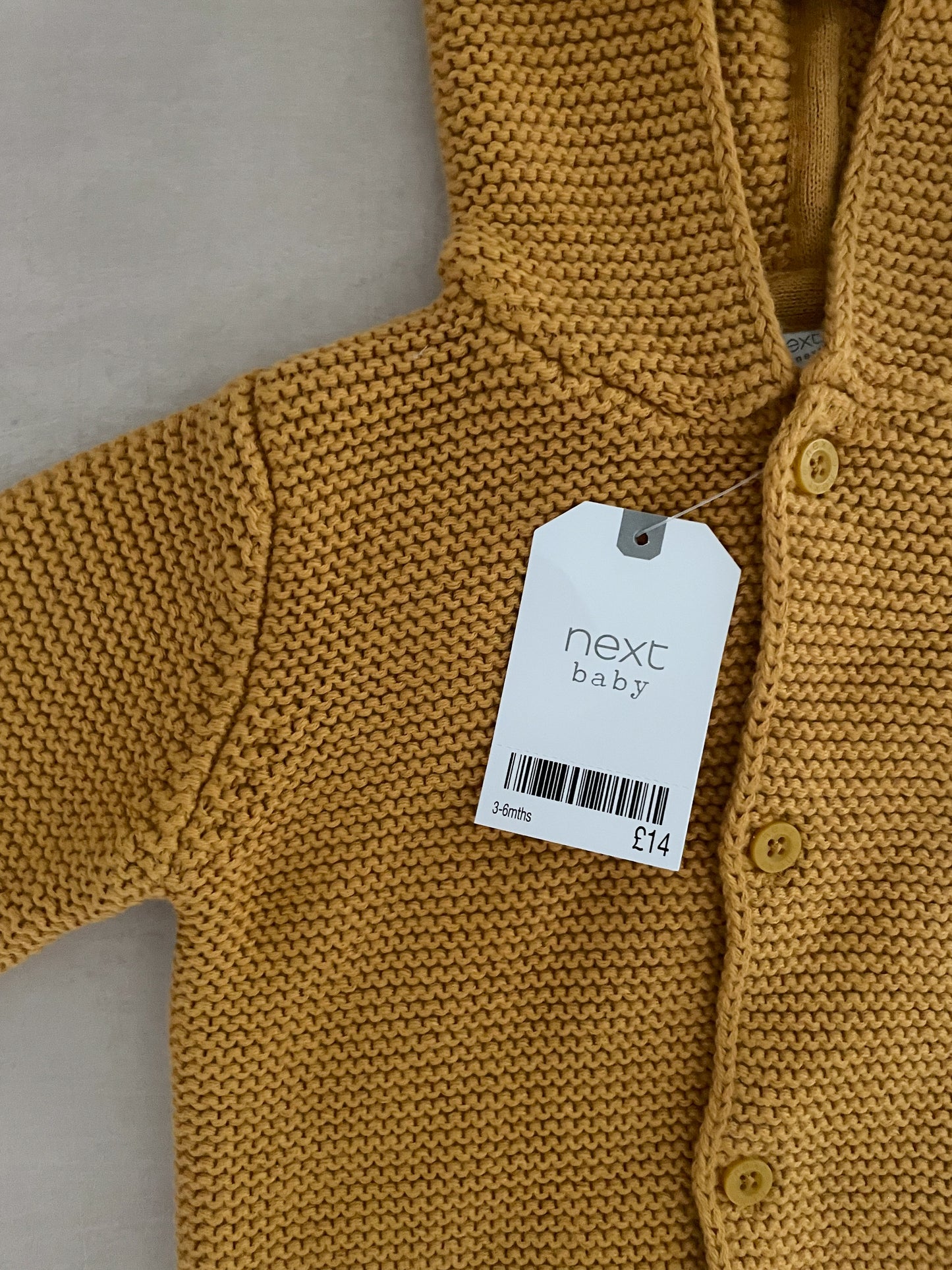 Next Baby Yellow Cardigan, 3-6 Months