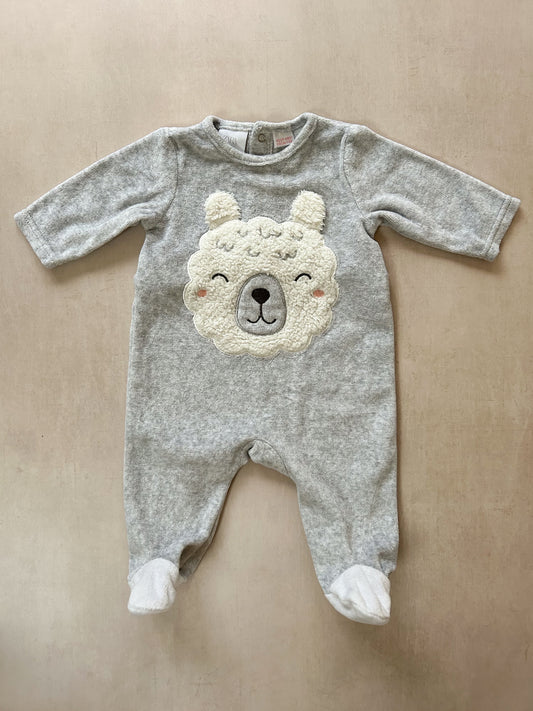 Zara Grey Fleece Sleepsuit, 1-3 Months