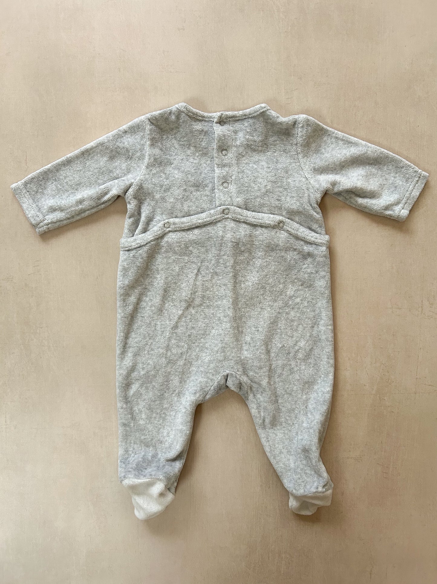 Zara Grey Fleece Sleepsuit, 1-3 Months