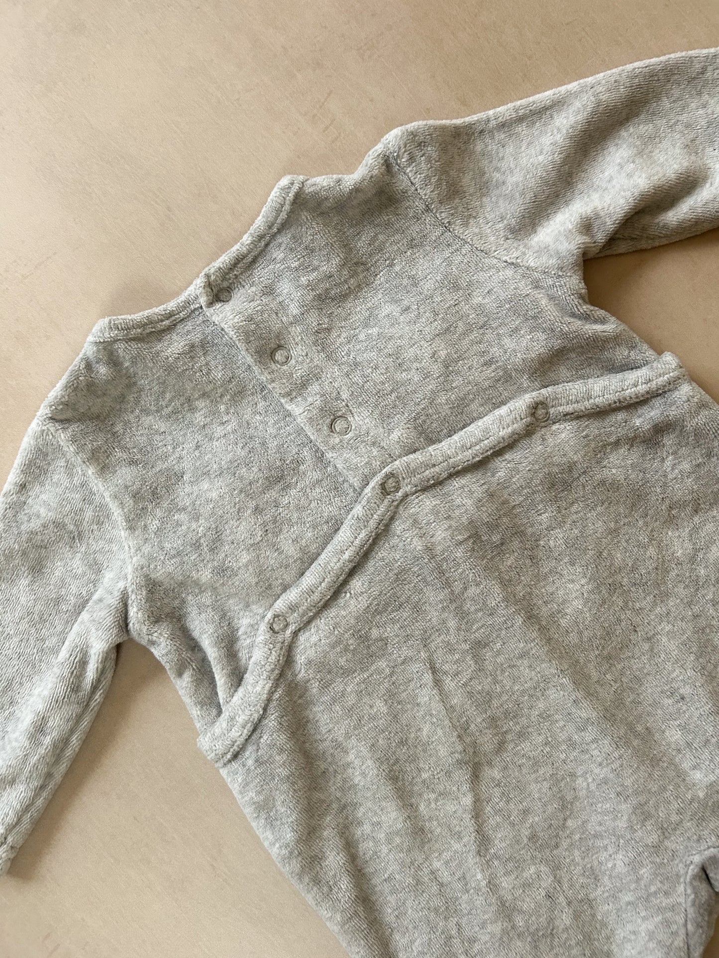 Zara Grey Fleece Sleepsuit, 1-3 Months