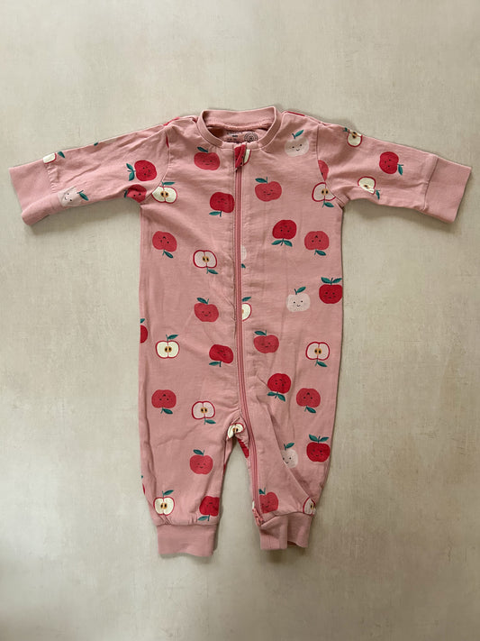 Lindex Pink Apple Sleepsuit, 1-2 Months