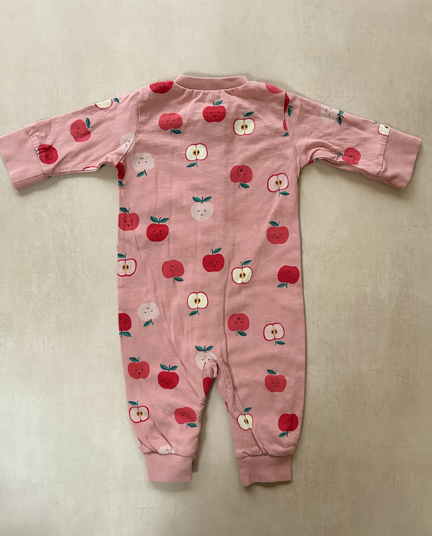 Lindex Pink Apple Sleepsuit, 1-2 Months