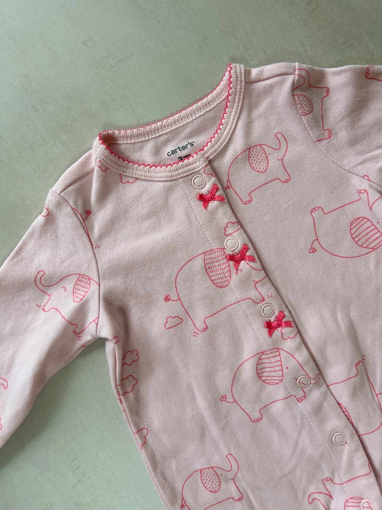 Carter's Pink Elephant Sleepsuit, 3 Months