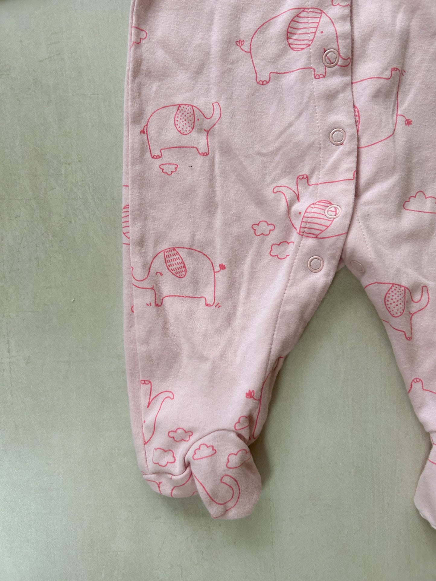 Carter's Pink Elephant Sleepsuit, 3 Months